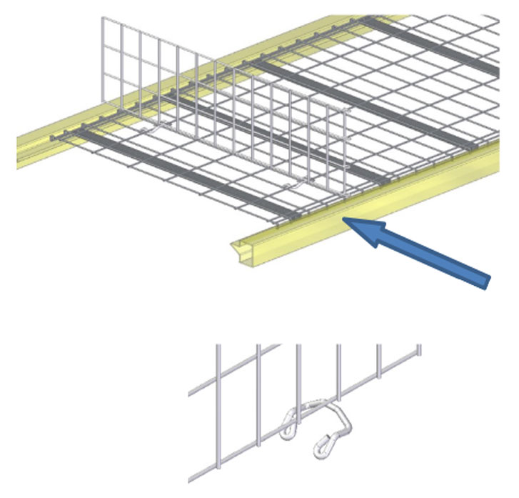 Illustration of compartment dividers front and top with SAFETY EDGE